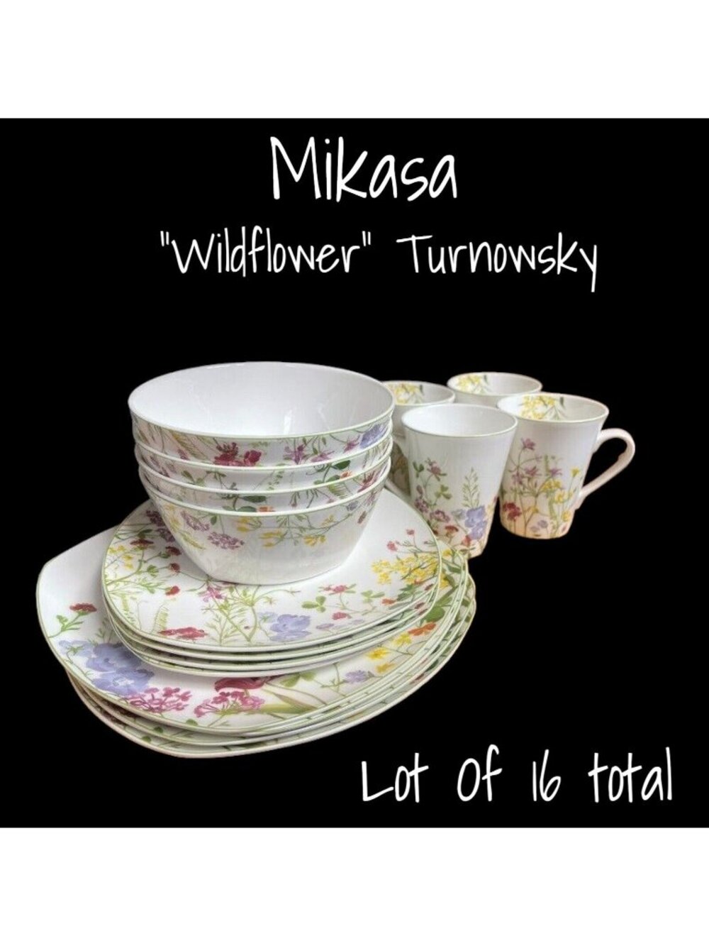 Mikasa Wildflower Turnowsky 16‑Piece Bone China Set Service For 4 Brand New